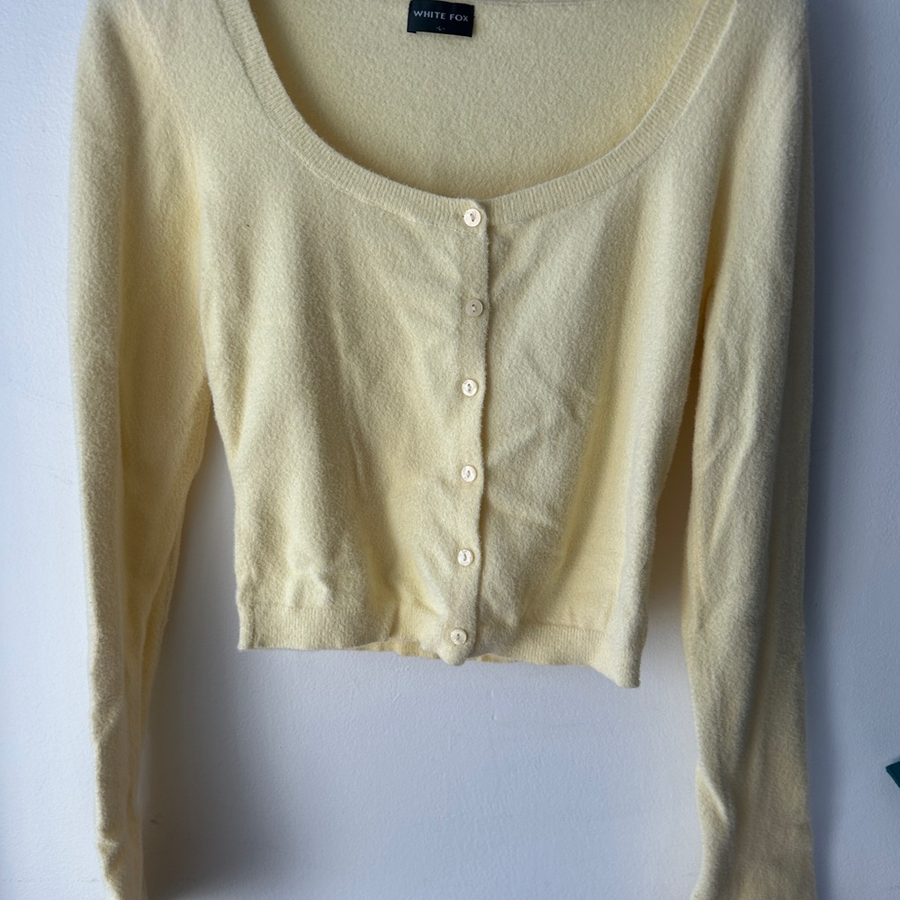 White Fox Boutique butter yellow Button-Up Top